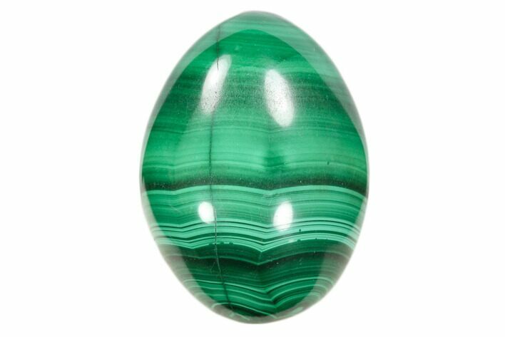 Polished Malachite Egg - Congo #115414